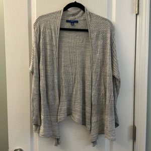 Apt. 9 Silver Gray Cable Knit Open Cardigan Size XXL